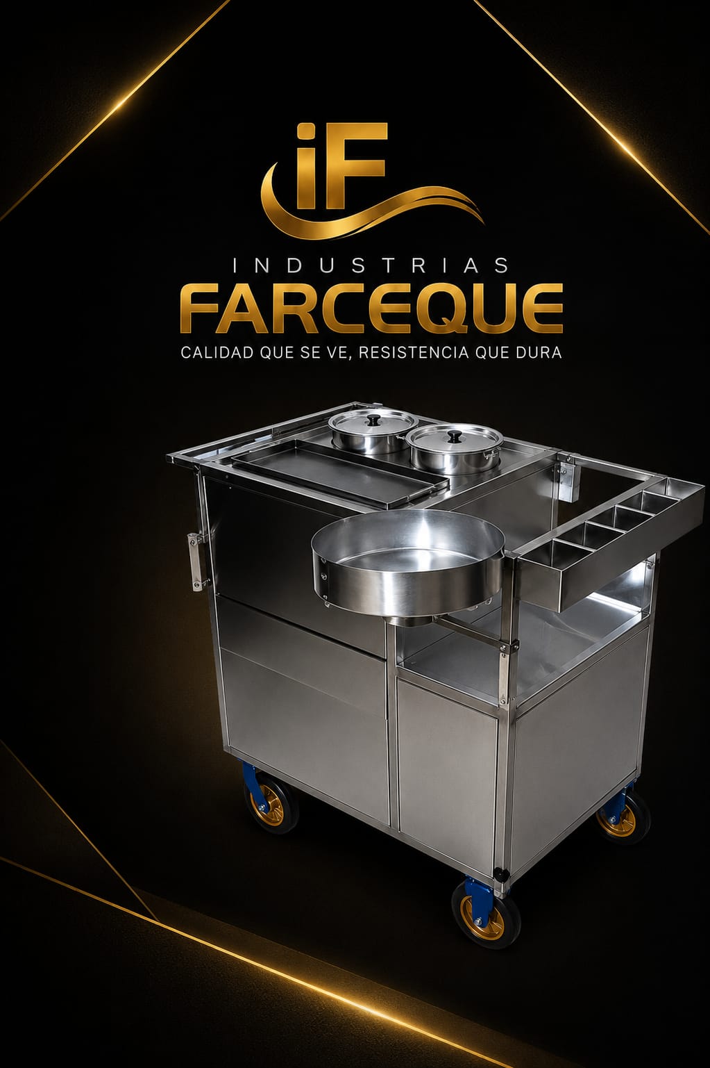 CARRITO MULTIFUNCIONAL DE ACERO INOXIDABLE CALIDAD 201